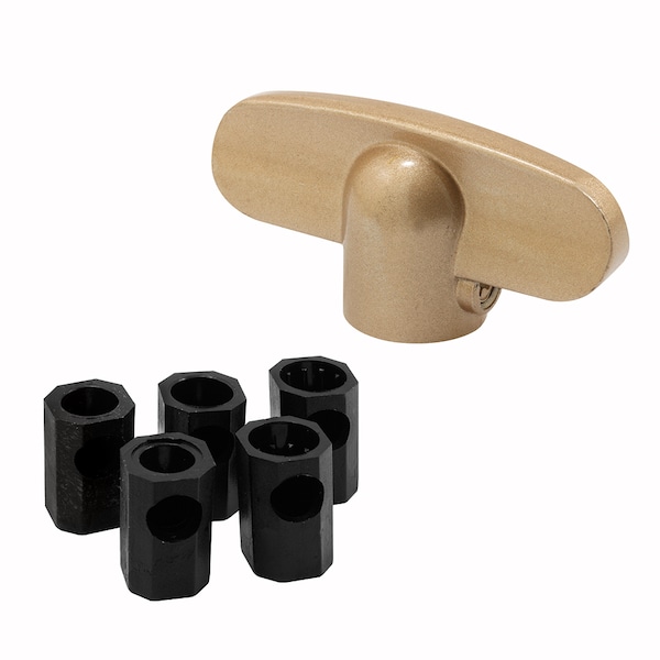 Prime-Line Universal, Champagne Tee-Crank Casement Window Handle (1 Pair) H 3896 - main